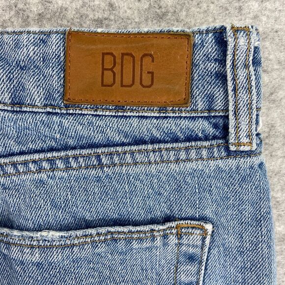BDG Pax Womens High Rise Distressed Raw Hem Blue Denim Jeans Size 27 - Picture 6 of 10